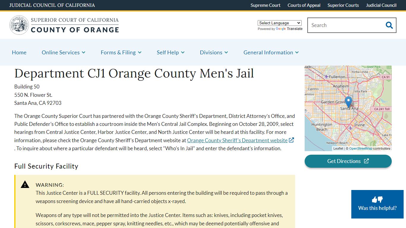 The Superior Court of California - County of Orange