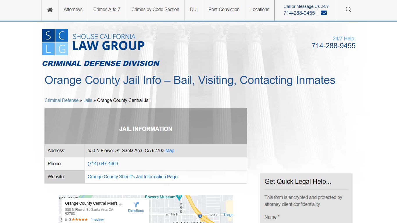 Orange County Jail Info – Bail, Visiting, Contacting Inmates